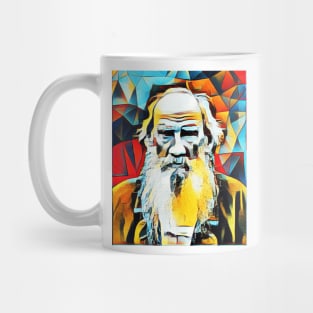 Leo Tolstoy Abstract Portrait | Leo Tolstoy Abstract Artwork Mug